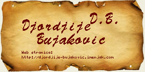 Đorđije Bujaković vizit kartica